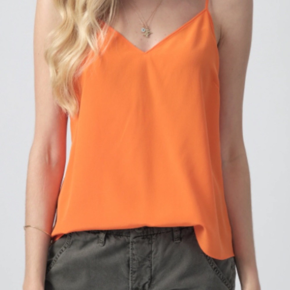 SILK! Orange Spaghetti Strap Top. Worn onky once.